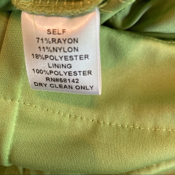 LONDON TIMES GREEN RUFFLE METALLIC DRESS SIZE 14 - Picture 7 of 7